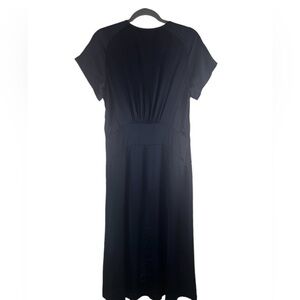 Rag and Bone Silk Flora Keyhole Midi Dress in Navy Blue size 8
